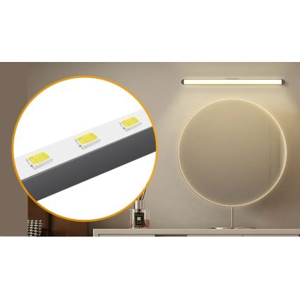 Aigostar - LED fényerőszabályozható újratölthető tükörvilágítás LED/2,9W/5V 2000 mAh