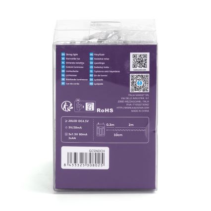 Aigostar - LED fényfüzér 100xLED/3xAA 10,3 m többszínű