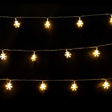 Aigostar - LED fényfüzér 10xLED/3xAA 1,5m meleg fehér hópelyhek
