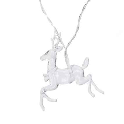 Aigostar - LED fényfüzér 10×LED/3×AA, 1,5 m, meleg fehér, szarvasokkal