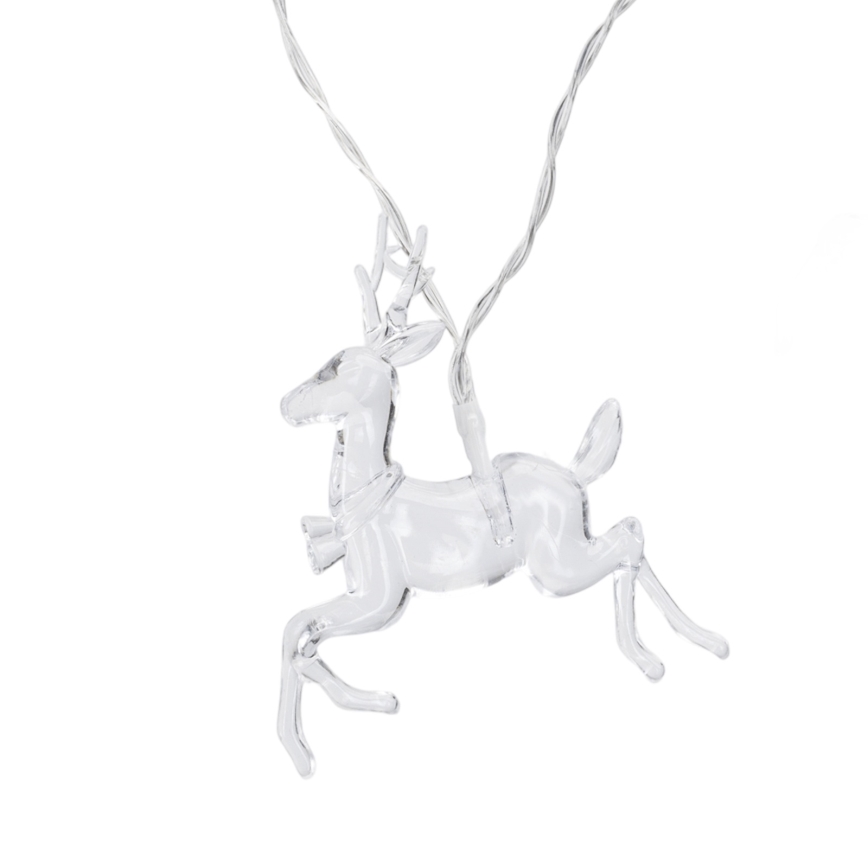 Aigostar - LED fényfüzér 10×LED/3×AA, 1,5 m, meleg fehér, szarvasokkal