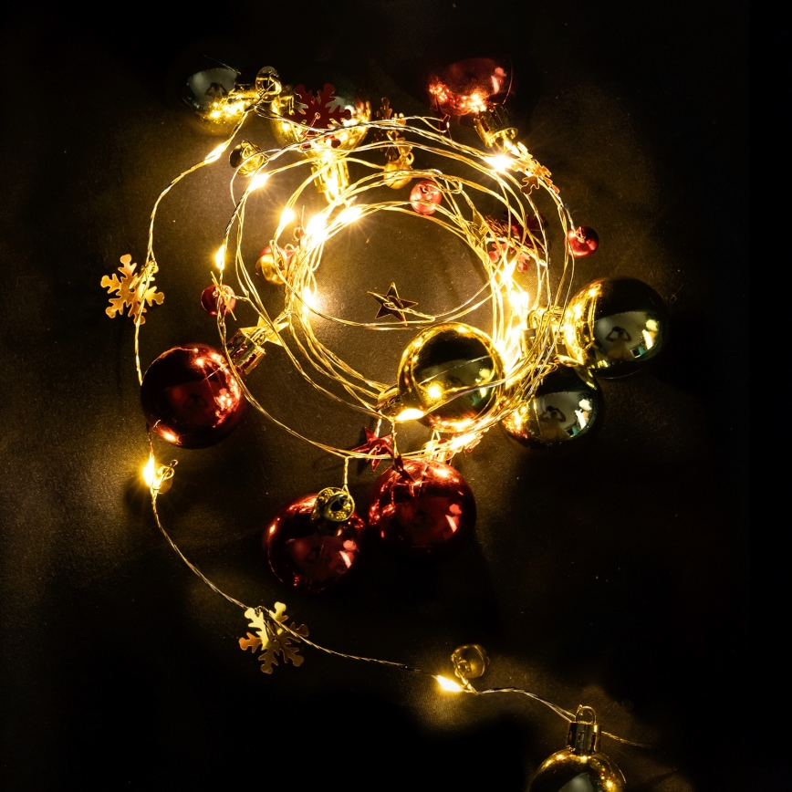 Aigostar - LED fényfüzér 20xLED/3xAA 2m meleg fehér