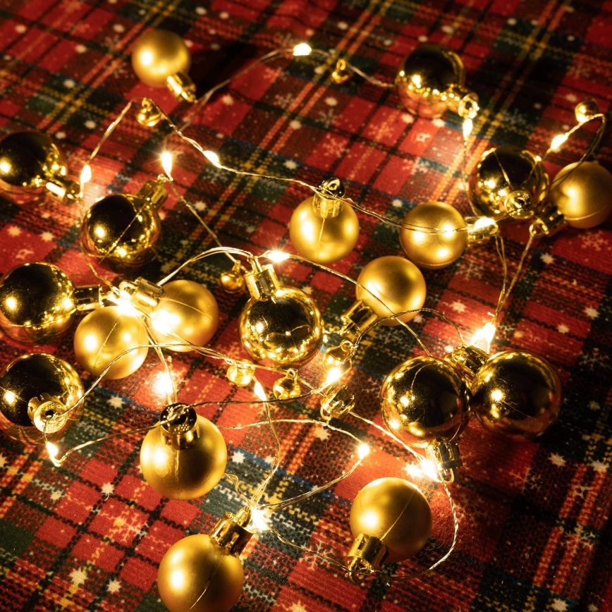 Aigostar - LED fényfüzér 20xLED/3xAA 2 m meleg fehér