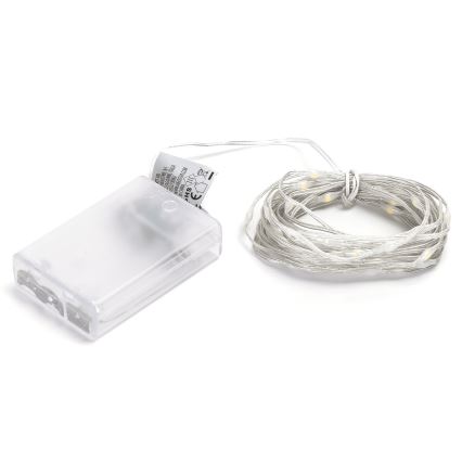 Aigostar - LED fényfüzér 50 LED / 3x AA, 5,3 m, meleg fehér