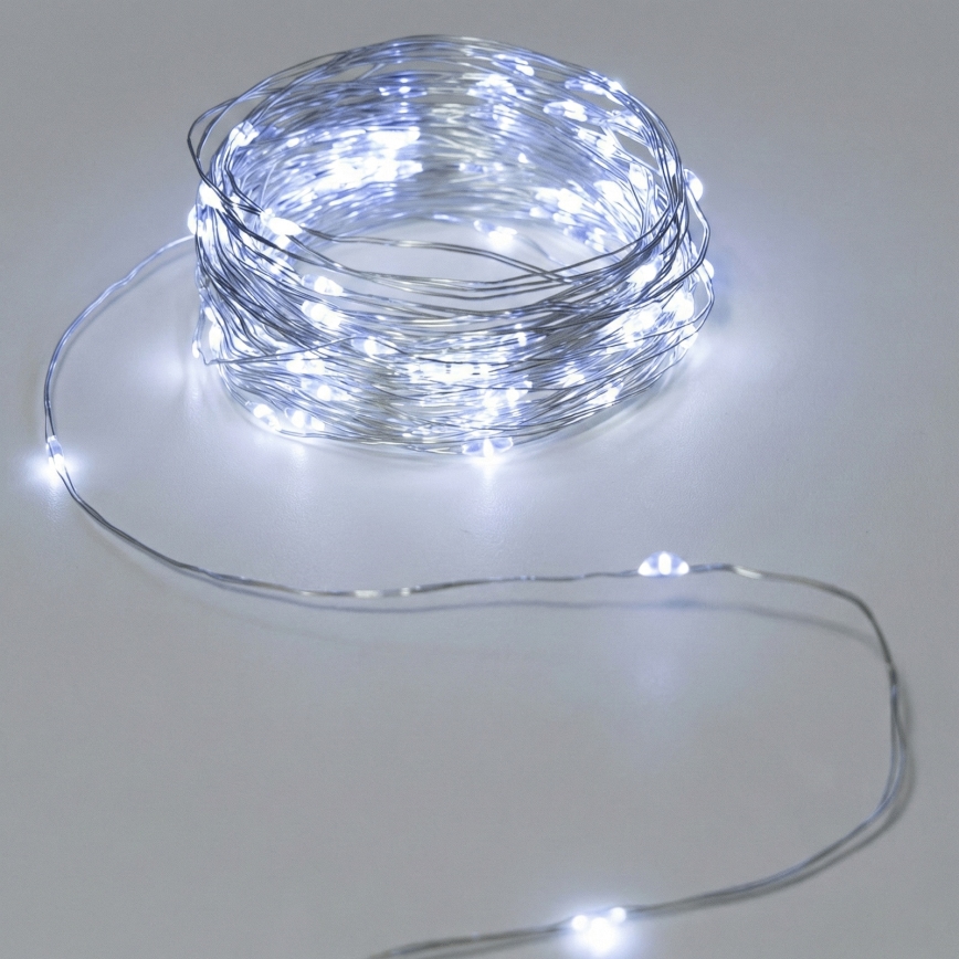 Aigostar - LED kültéri fényfüzér 50xLED/3xAA IP44 5,3 m hideg fehér
