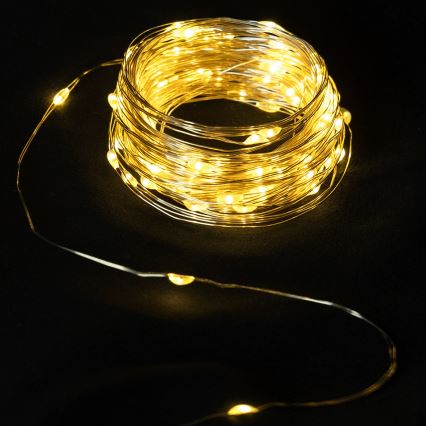 Aigostar - LED kültéri fényfüzér 50xLED/3xAA 5,3 m meleg fehér