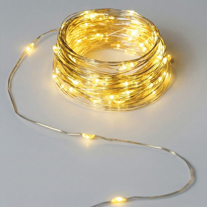 Aigostar - LED kültéri fényfüzér 50xLED/3xAA 5,3 m meleg fehér