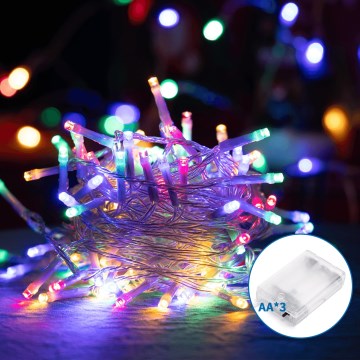 Aigostar - LED fényfüzér 50xLED/3xAA 5,3m többszínű