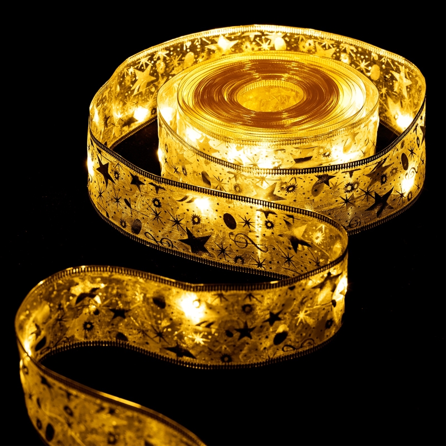 Aigostar - LED fényfüzér 50xLED/3xAA 5m meleg fehér aranyszínű