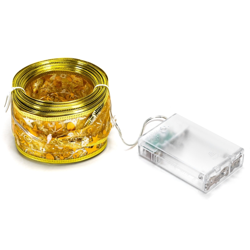 Aigostar - LED fényfüzér 50xLED/3xAA 5m meleg fehér aranyszínű