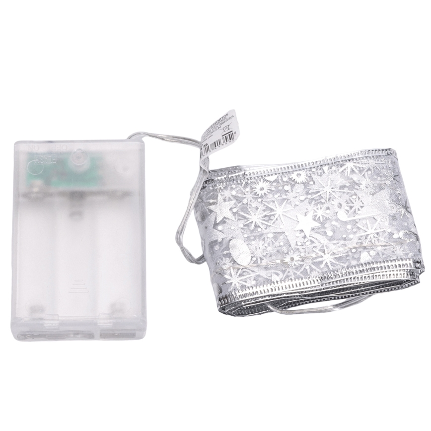 Aigostar - LED füzér 50xLED/3xAA 5 m meleg fehér ezüst