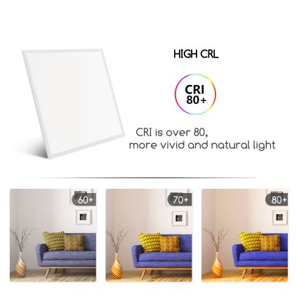 Aigostar - LED Függesztett mennyezeti panel LED/40W/230V 3000K/4000K/6500K 60x60cm fehér
