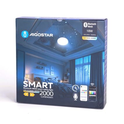 Aigostar - LED dimmelhető fürdőszobai lámpa MESH Intelligens LED/18W/230V 3000-65000K IP44 + távirányítás