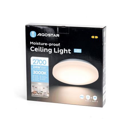 Aigostar - LED Fürdőszobai mennyezeti lámpa LED/24W/230V 3000K IP54