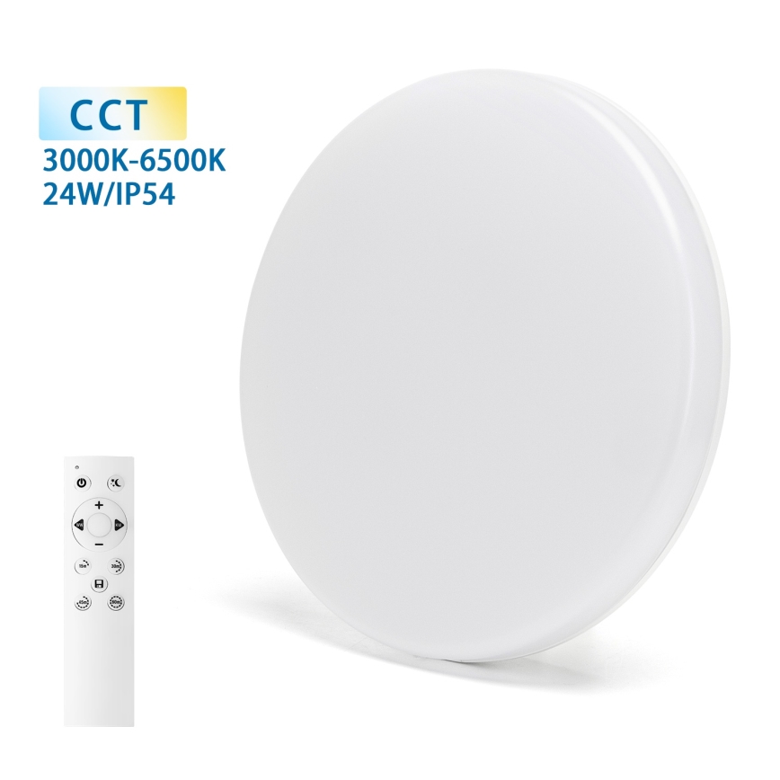 Aigostar - LED dimmelhető fürdőszobai mennyezeti lámpa LED/24W/230V 3000K-6500K IP54 + távirányító