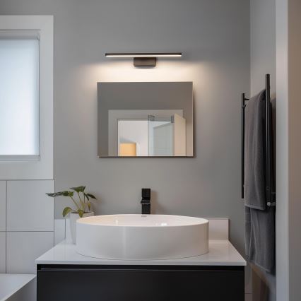 Aigostar - LED fürdőszobai tükörvilágítás LED/8W/230V 4000K 40 cm IP44 fekete