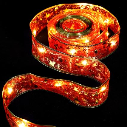 Aigostar - LED füzér 50xLED/3xAA 5m meleg fehér piros