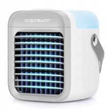 Aigostar - LED Hordozható léghűtő 3 az 1-ben LED/8W/5V fehér/szürke