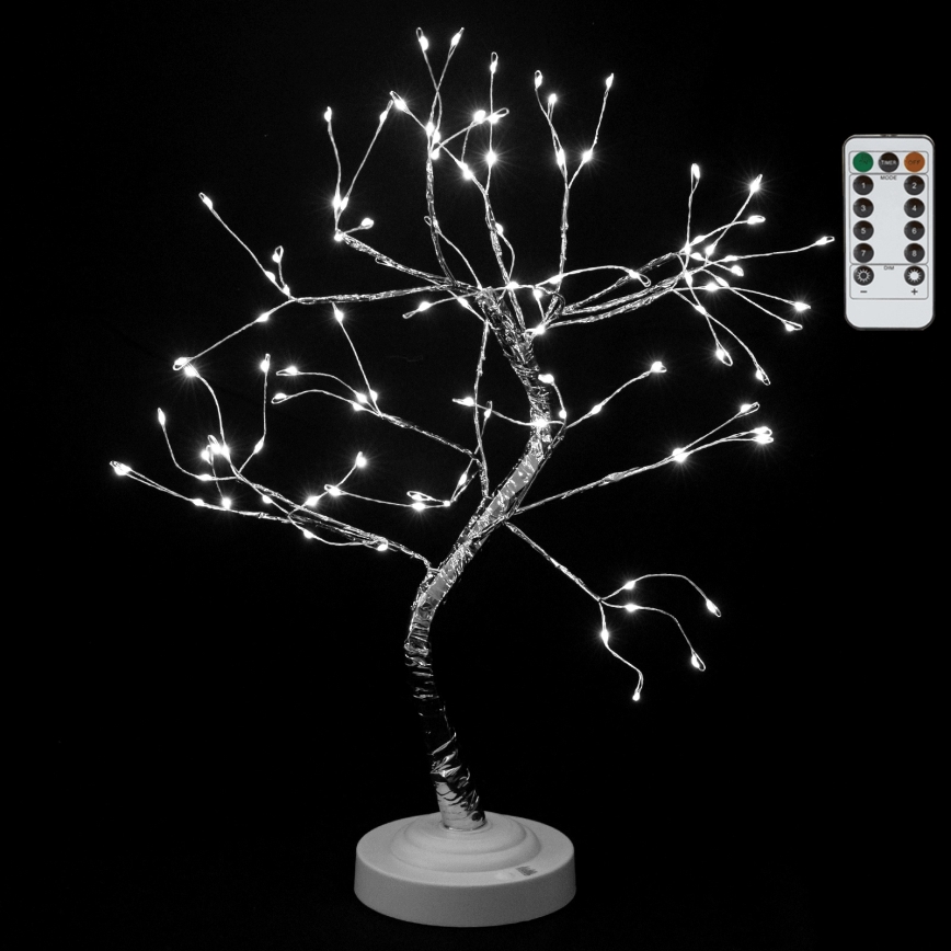 Aigostar - LED karácsonyi dekoráció, 108 LED / 3xAA / 8 üzemmód, 45 cm, hideg fehér