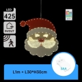 Aigostar - LED karácsonyi dekoráció 425×LED/3×AA IP44 + távirányítóval Mikulás 30 cm