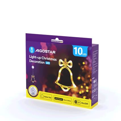 Aigostar - LED Karácsonyi dekoráció LED/3xAAA csengő 18cm