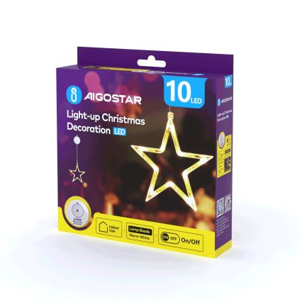 Aigostar - LED Karácsonyi dekoráció LED/3xAAA csillag 19cm