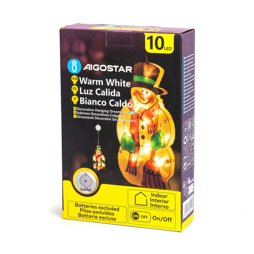 Aigostar - LED Karácsonyi dekoráció LED/3xAAA hóember 25cm