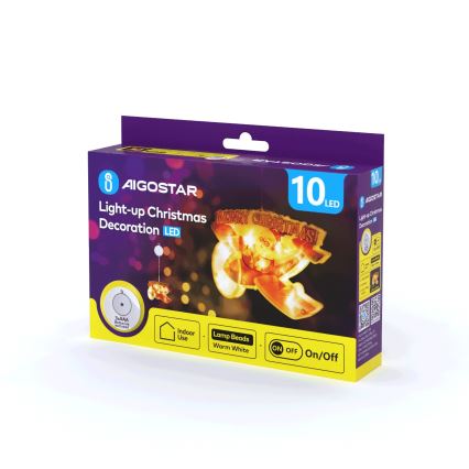 Aigostar - LED Karácsonyi dekoráció LED/3xAAA Karácsonyi repülőgép 17cm