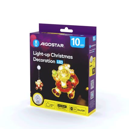 Aigostar - LED Karácsonyi dekoráció LED/3xAAA Mikulás 20cm