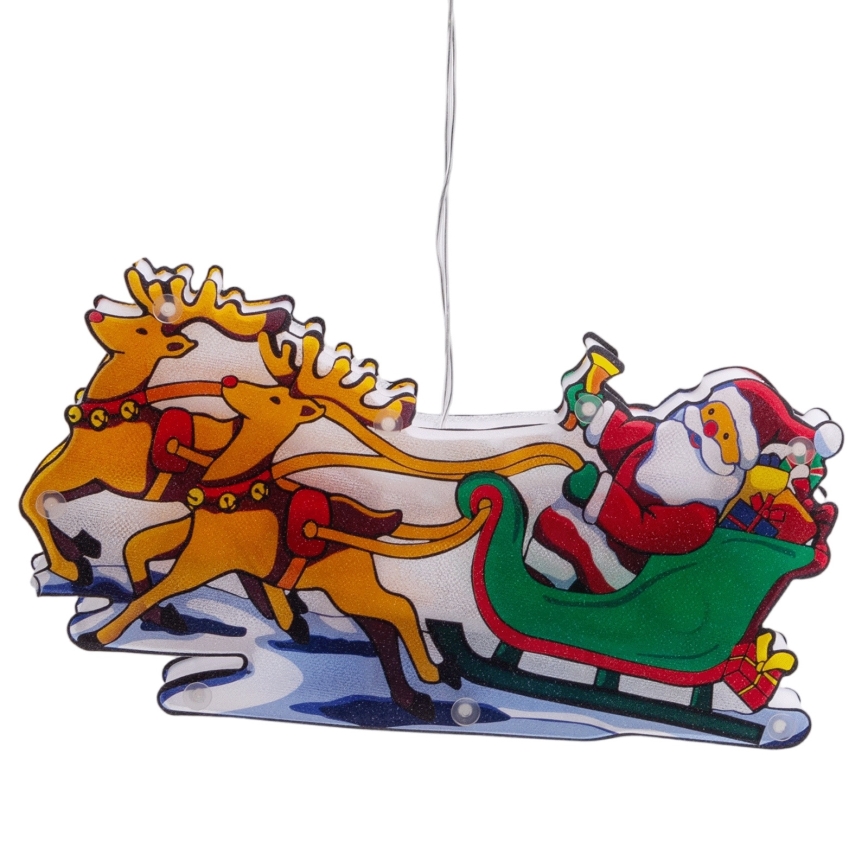 Aigostar - LED karácsonyi dekoráció LED/3xAAA Mikulás rénszarvasokkal 13,4 cm