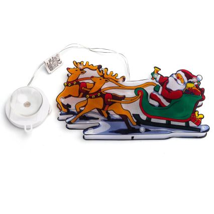 Aigostar - LED karácsonyi dekoráció LED/3xAAA Mikulás rénszarvasokkal 13,4 cm