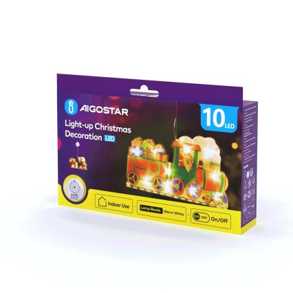 Aigostar - LED karácsonyi dekoráció LED/3xAAA vonat 13,4cm