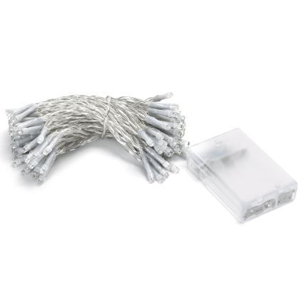 Aigostar - LED karácsonyi fényfüzér 100xLED/3xAA 10,3 m hideg fehér
