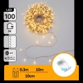 Aigostar - LED karácsonyi fényfüzér 100xLED/3xAA 10,3m meleg fehér