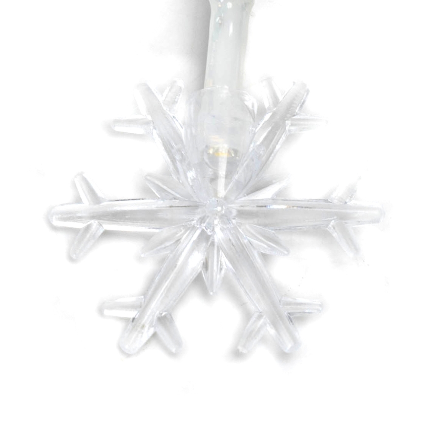 Aigostar - LED karácsonyi fényfüzér 10xLED/3xAA 1,5m meleg fehér hópelyhek