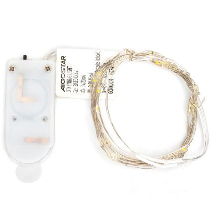 Aigostar - LED karácsonyi fényfüzér 20xLED/2x3V 2m meleg fehér