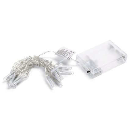 Aigostar - LED karácsonyi fényfüzér 20xLED/3xAA 2,3m hideg fehér
