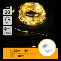 Aigostar - LED karácsonyi fényfüzér 20xLED/3xAA 2,3m meleg fehér