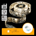 Aigostar - LED karácsonyi fényfüzér 20xLED/3xAA 2 m meleg fehér ezüstszínű