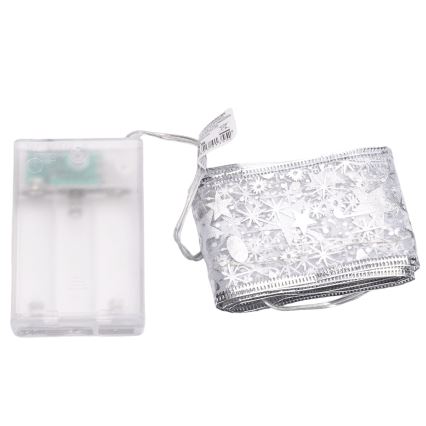 Aigostar - LED karácsonyi fényfüzér 20xLED/3xAA 2 m meleg fehér ezüst