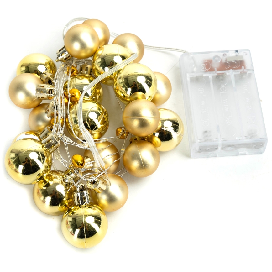 Aigostar - LED karácsonyi fényfüzér 20xLED/3xAA 2 m meleg fehér