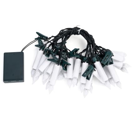 Aigostar - LED karácsonyi fényfüzér 25x LED / 3x AA, 5 m, meleg fehér