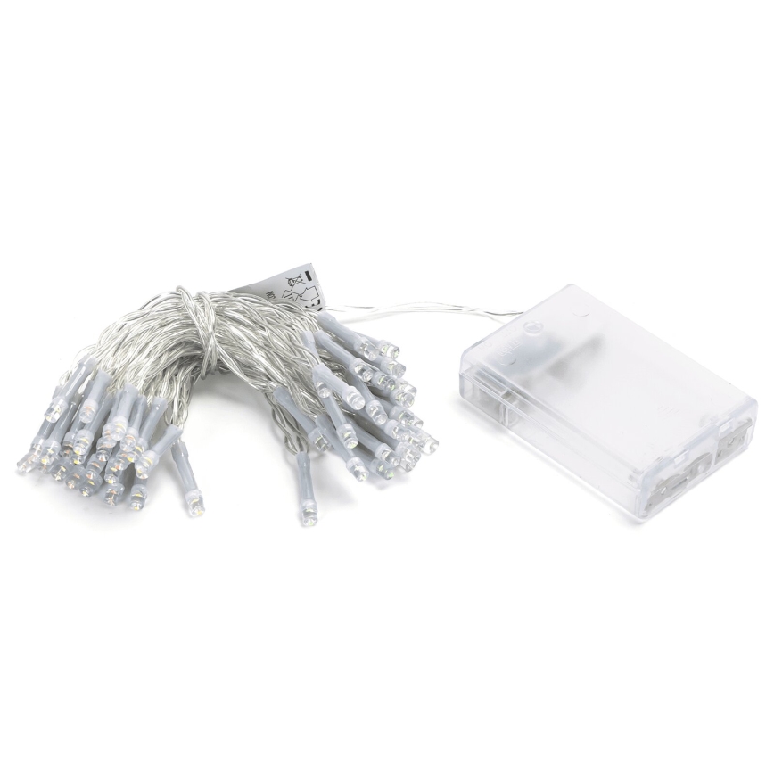 Aigostar - LED karácsonyi fényfüzér 50xLED/3xAA 5,3m színes