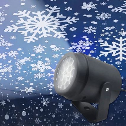 Aigostar - LED karácsonyi hópehely-projektor LED/5W/230V hideg fehér