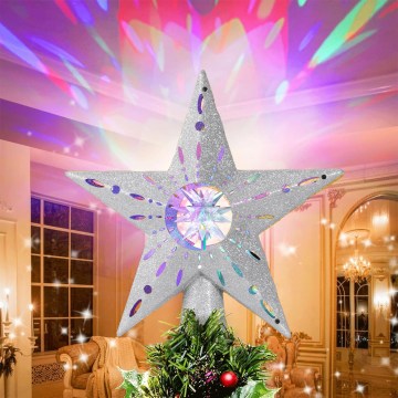 Aigostar - LED karácsonyi hópehely‑projektor LED/5W/230V többszínű csillag ezüst