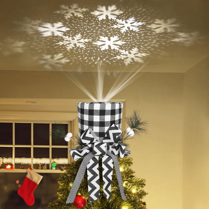 Aigostar - LED karácsonyi hópelyhes projektor LED/5W/230V hideg fehér fekete/fehér