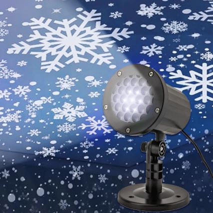 Aigostar - LED karácsonyi kültéri hópehely vetítő LED/5W/230V IP44 hideg fehér