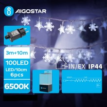 Aigostar - LED Karácsonyi kültéri lánc 100xLED/8 funkció 13m IP44 hideg fehér