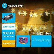 Aigostar - LED Karácsonyi kültéri lánc 100xLED/8 funkció 13m IP44 meleg fehér