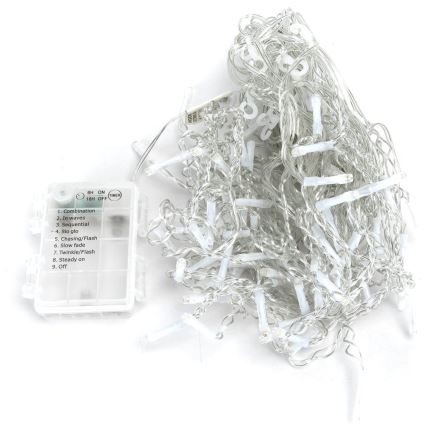 Aigostar-LED Karácsonyi kültéri lánc 100xLED/8 funkció 3xAA 8x0,6m IP44 meleg fehér